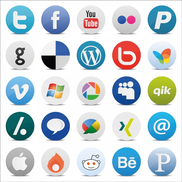 ikoner för sociala medier
